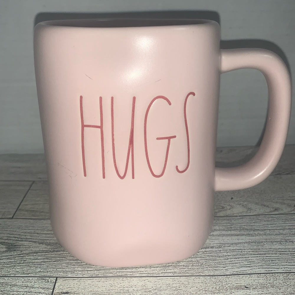 HUGS Rae Dunn light pink mug